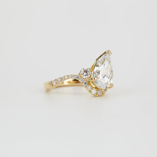 1.81 - 3.0 CT Pear Lab Grown Diamond Unique Engagement Ring