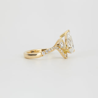 1.81 - 3.0 CT Pear Lab Grown Diamond Unique Engagement Ring