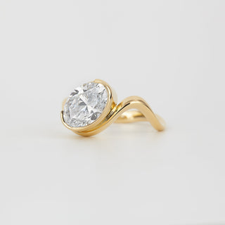 2.0-3.0 CT Oval Lab Grown Diamond Unique Engagement Ring