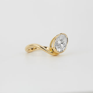2.0-3.0 CT Oval Lab Grown Diamond Unique Engagement Ring