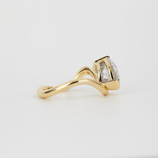 2.0-3.0 CT Oval Lab Grown Diamond Unique Engagement Ring