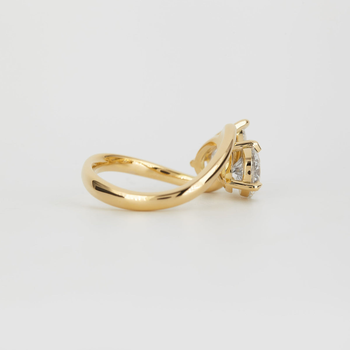 2.06 TCW Round & Pear Lab GrownDiamond Two Stone Engagement Ring