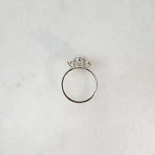 1.0 CT Oval Cut Three Stone Style Moissanite Engagement Ring