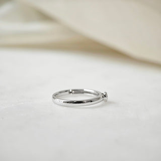0.10 CT Round Bezel Solitaire Moissanite Engagement Ring