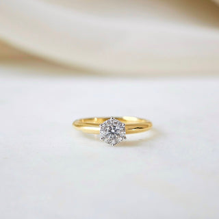 0.14 CT Round Solitaire Moissanite Engagement Ring