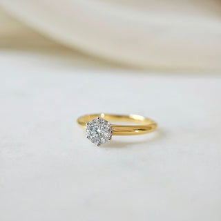 0.14 CT Round Solitaire Moissanite Engagement Ring