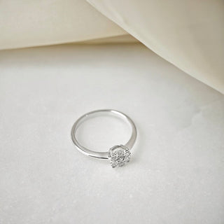 0.58 CT Round Solitaire Moissanite Engagement Rin