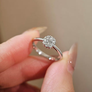 0.15 CT Round Solitaire Moissanite Engagement Rin