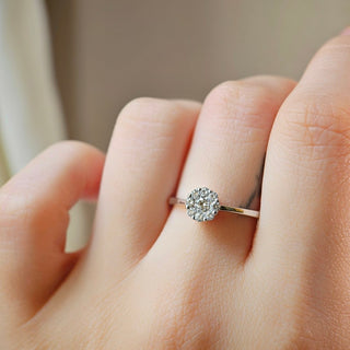 0.15 CT Round Solitaire Moissanite Engagement Rin