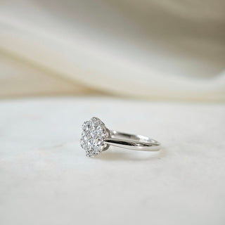 0.74 CT Round Cluster Moissanite Engagement Ring