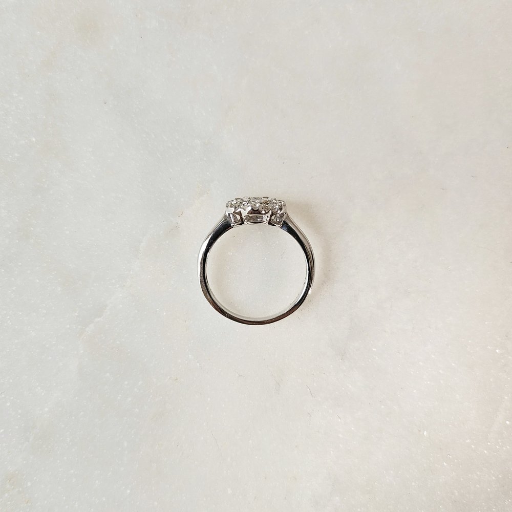 0.74 CT Round Cluster Moissanite Engagement Ring