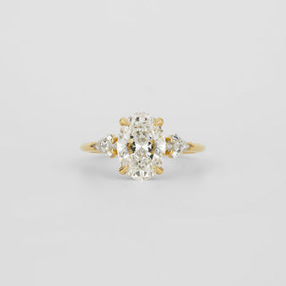 1.0 -  3.0 CT Oval Lab Grown Diamond Three Stone Engagement Ring