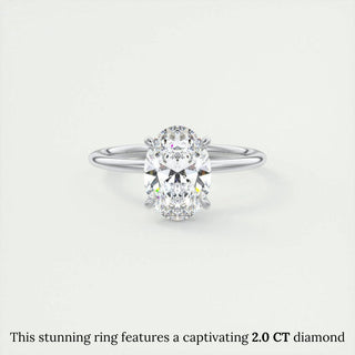 1.0 CT-3.0 CT Oval F- VS1 Diamond Solitaire Engagement Ring - violetjewels