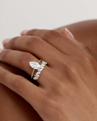 1.0 TCW Marquise EF- VVS Diamond Half  Endless Wedding Band