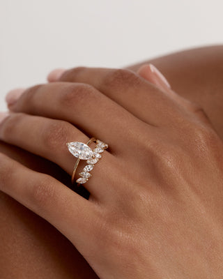 1.0 TCW Marquise EF- VVS Diamond Half  Endless Wedding Band