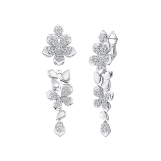 2.17 TCW Round Moissanite Diamond Drop Earrings - violetjewels