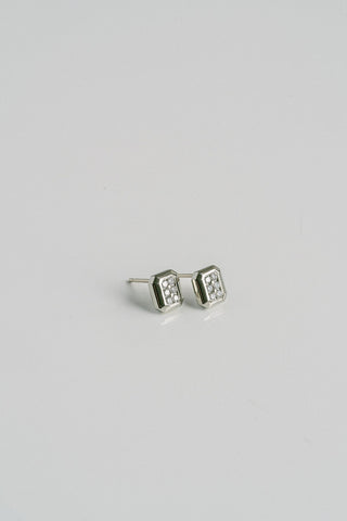 0.07 TCW Round Moissanite Diamond Pave Stud Earrings