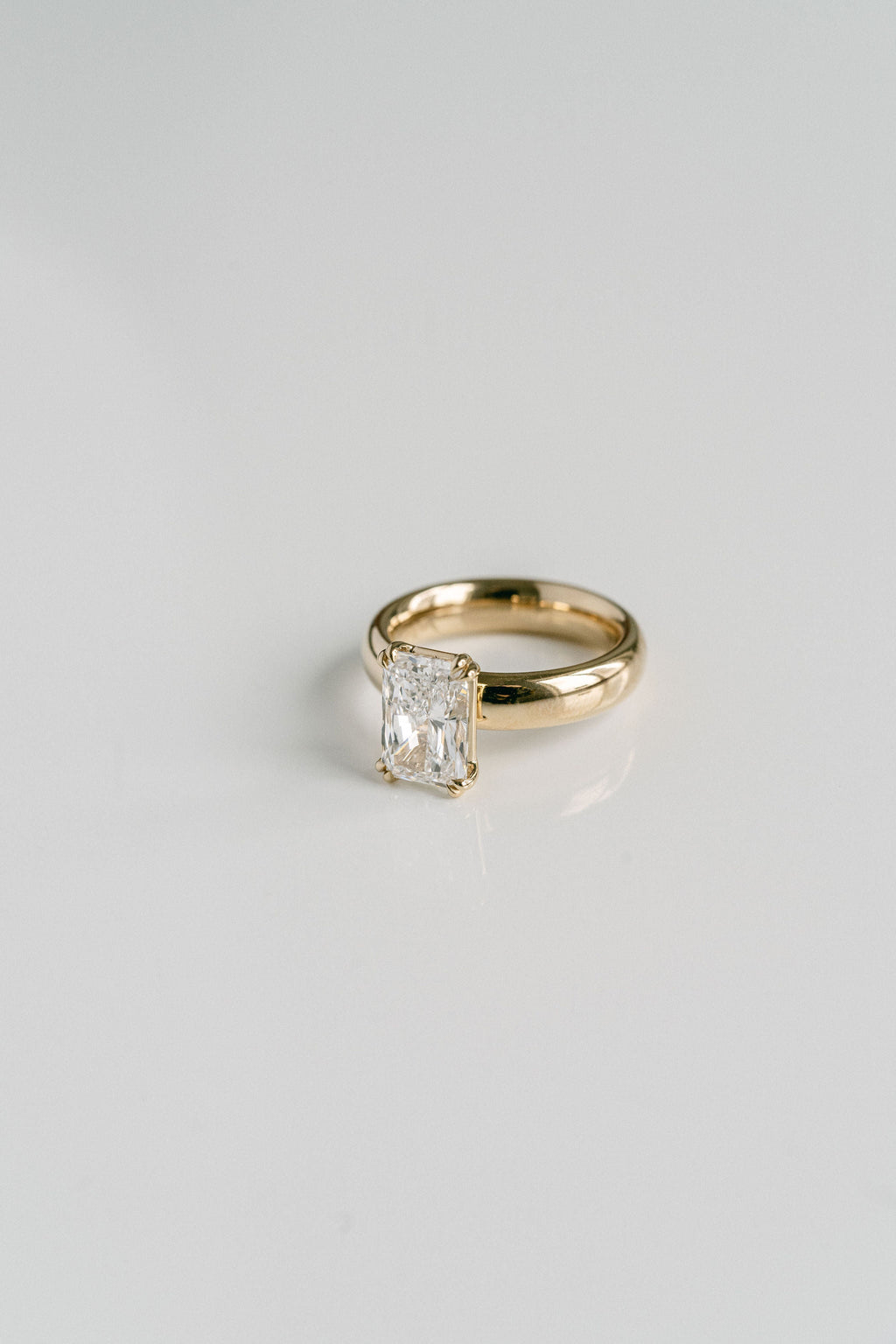 1.0 - 3.0 CT Radiant Lab Grown Diamond Solitaire Engagement Ring