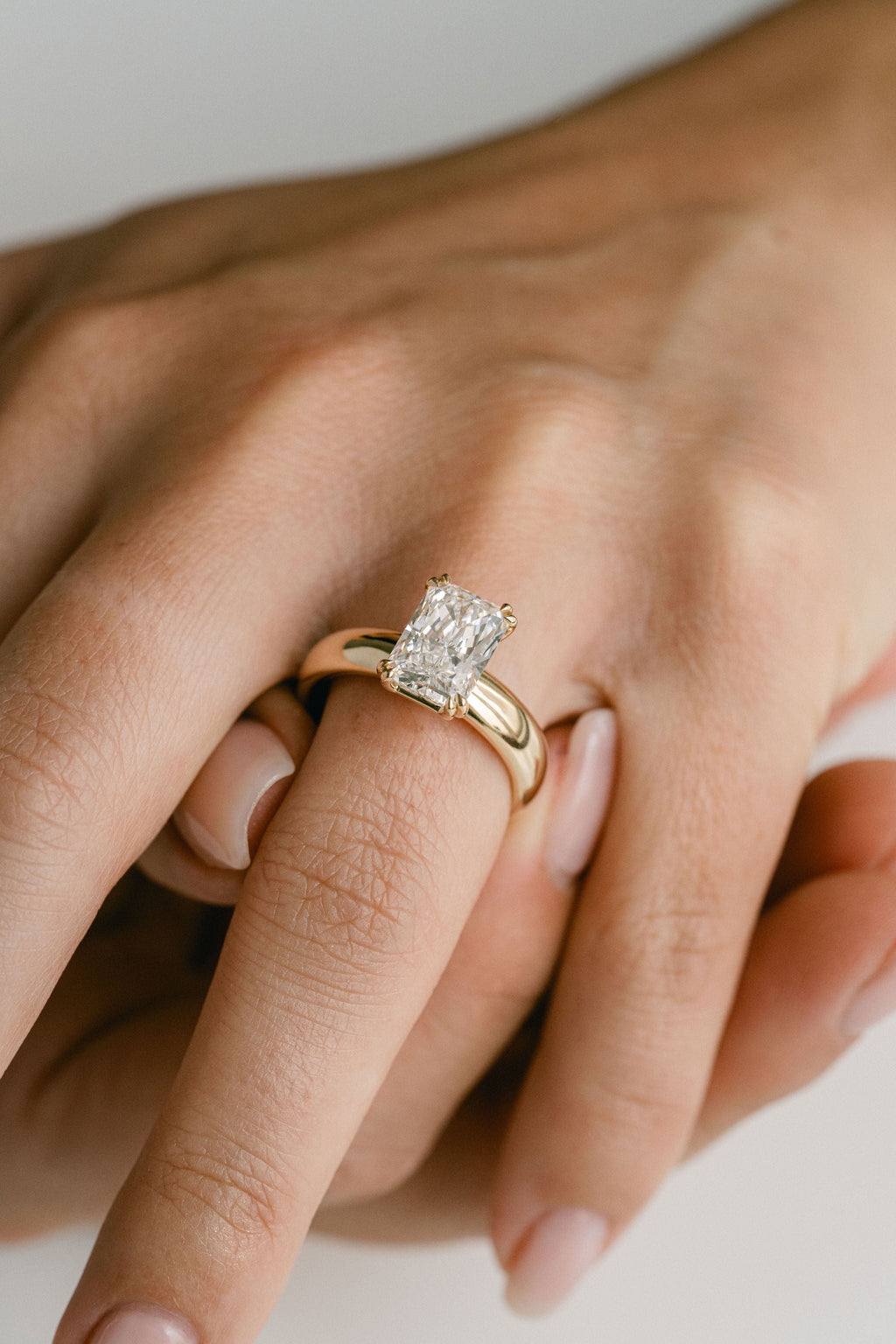 1.0 - 3.0 CT Radiant Lab Grown Diamond Solitaire Engagement Ring