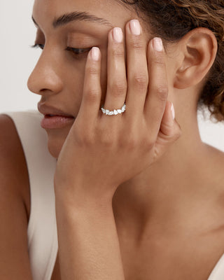 1.40 TCW Pear EF-VVS Diamond Half Endless Wedding Band