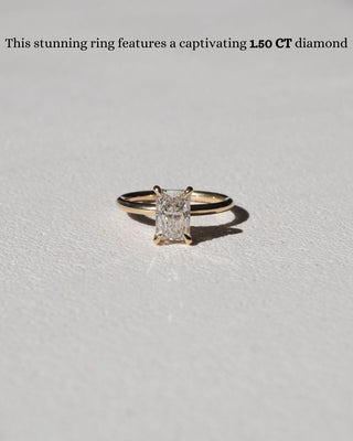 1.5 CT Radiant E/VS1 CVD Diamond Solitaire Engagement Ring - violetjewels
