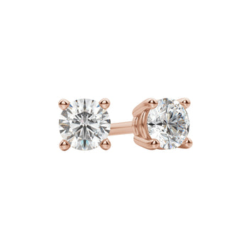 0.50 TCW-1.0 TCW Round Cut Moissanite Solitaire Stud Earrings - violetjewels