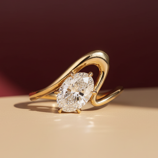 1.41 -3.50 CT Oval  Lab Grown Diamond Unique Engagement ring