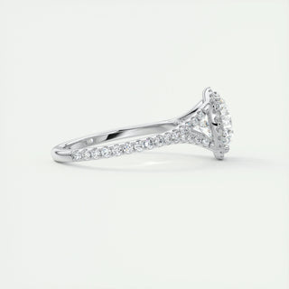 2ct Round F- VS1 Diamond Engagement Ring With Halo & Pave Setting - violetjewels