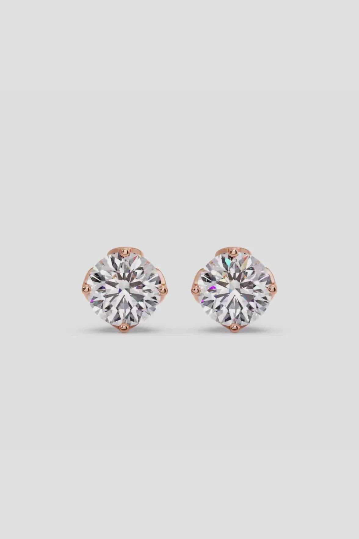 1.0 TCW Round Moissanite Diamond Solitaire Stud Earrings - violetjewels
