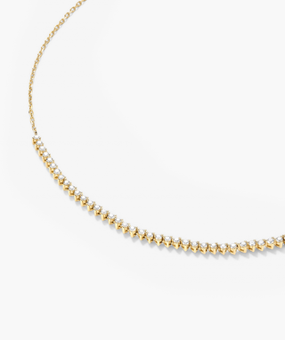 Round Lab Grown Diamond Tennis Necklace