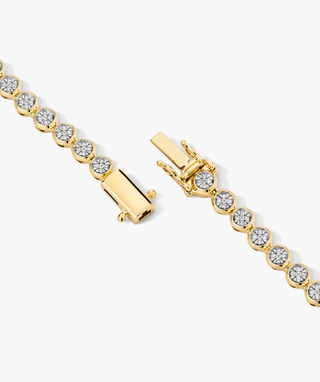 Round Cut Bezel  Lab Grown Diamond Tennis Bracelet