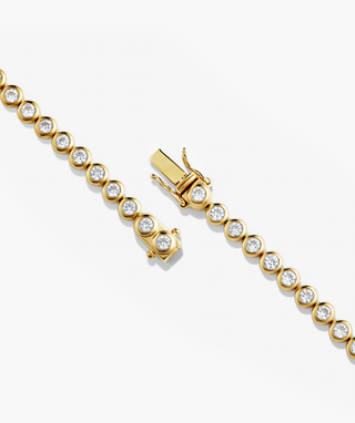 Round Cut Bezel Lab Grown Diamond Tennis Bracelet