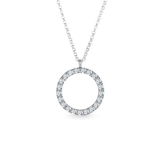 0.30 TCW Round Moissanite Diamond Circle Pendent Necklace - violetjewels
