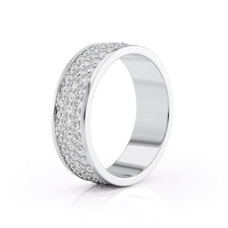 Round Shaped Stones Classic Men's Wedding Band - violetjewels