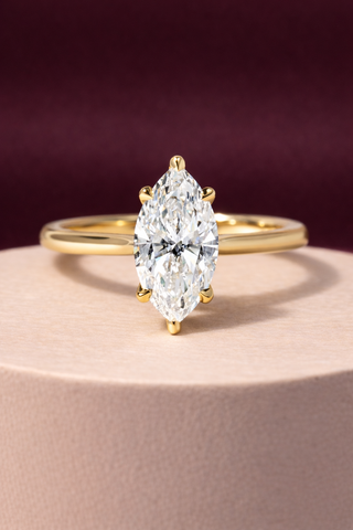 1.0- 3.50 CT Marquise Lab Grown Diamond Hidden Halo Style Engagement Ring