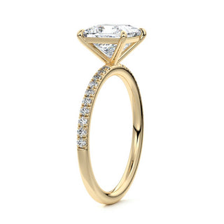 Pave Setting Ring with 2.0 CT Princess Moissanite - violetjewels