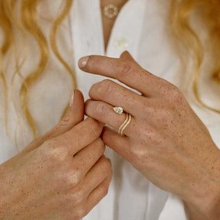 0.50 TCW Round Lab Grown Diamond Curved Wedding Band