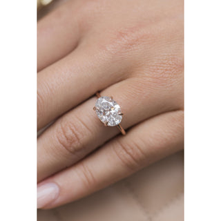 3.50 CT Oval Solitaire Moissanite Engagement Ring - violetjewels