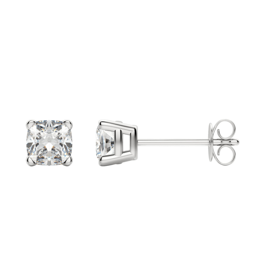 0.50-1.0 TCW Cushion Moissanite Diamond Solitaire Stud Earrings - violetjewels