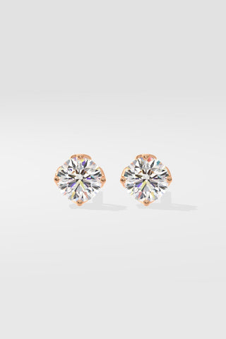 1.0 TCW Round Moissanite Diamond Solitaire Stud Earrings - violetjewels