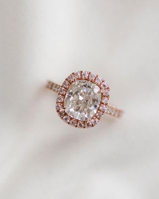 2.30 CT Cushion Halo Moissanite Engagement Ring - violetjewels