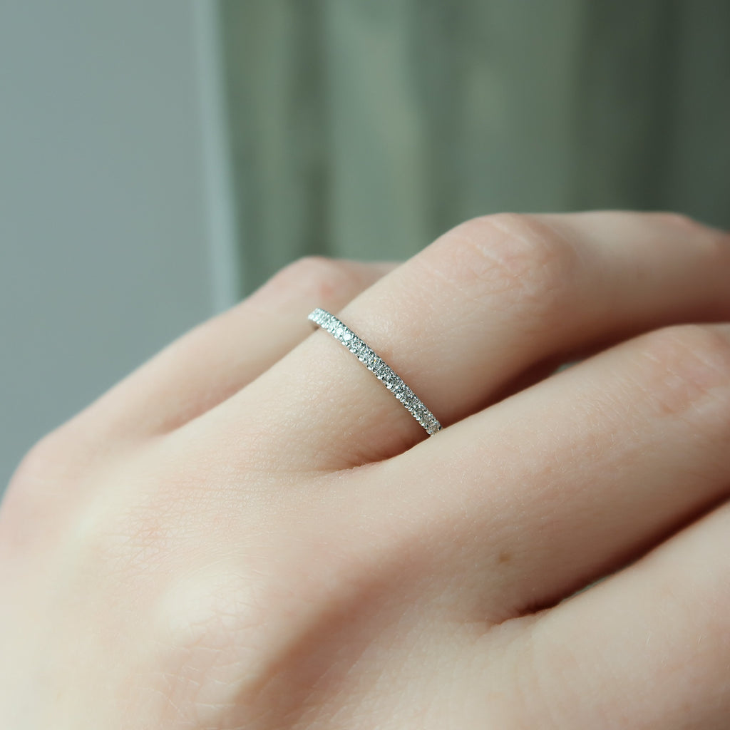 Round diamond half eternity wedding band – timeless elegance with continuous sparkle