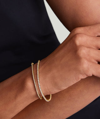Round Cut Bezel Lab Grown Diamond Tennis Bracelet