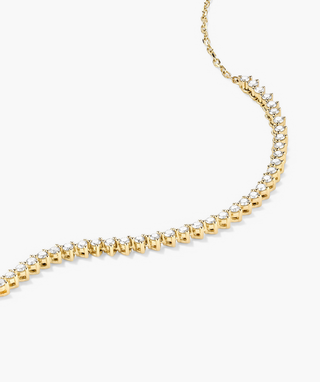 Round Lab Grown Diamond Tennis Necklace