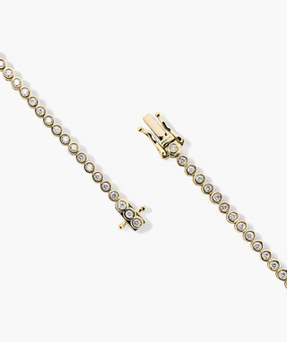 Round Cut Bezel Lab Grown Diamond Tennis Bracelet