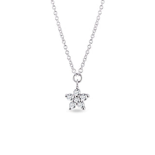 0.10 TCW Round Moissanite Diamond Star Pendent Necklace - violetjewels