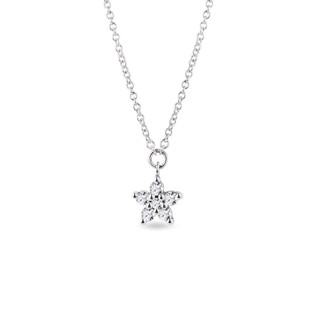 0.10 TCW Round Moissanite Diamond Star Pendent Necklace - violetjewels