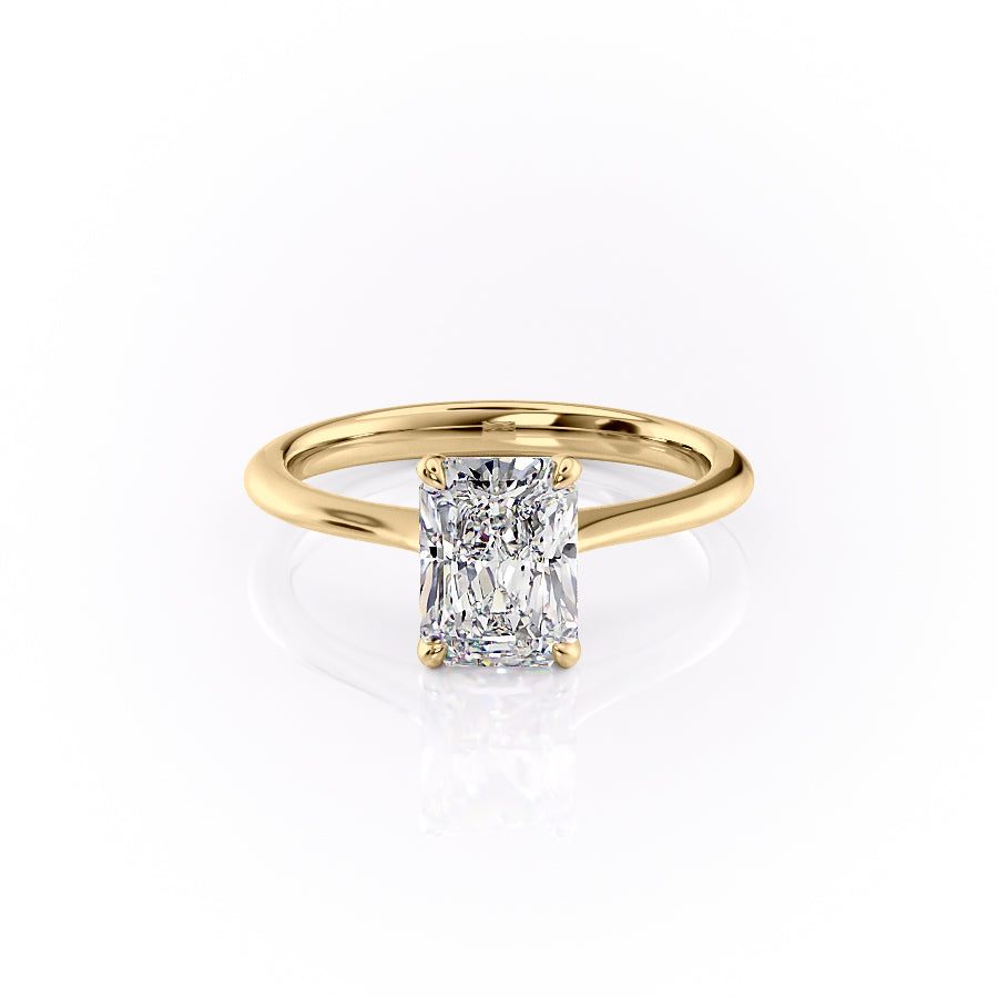 1.0 -3.0 CT Radiant Lab Grown Diamond Solitaire Engagement Ring