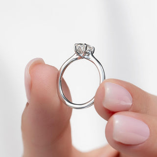 1.0 -3.0 CT Oval CVD Diamond Solitaire Engagement Ring