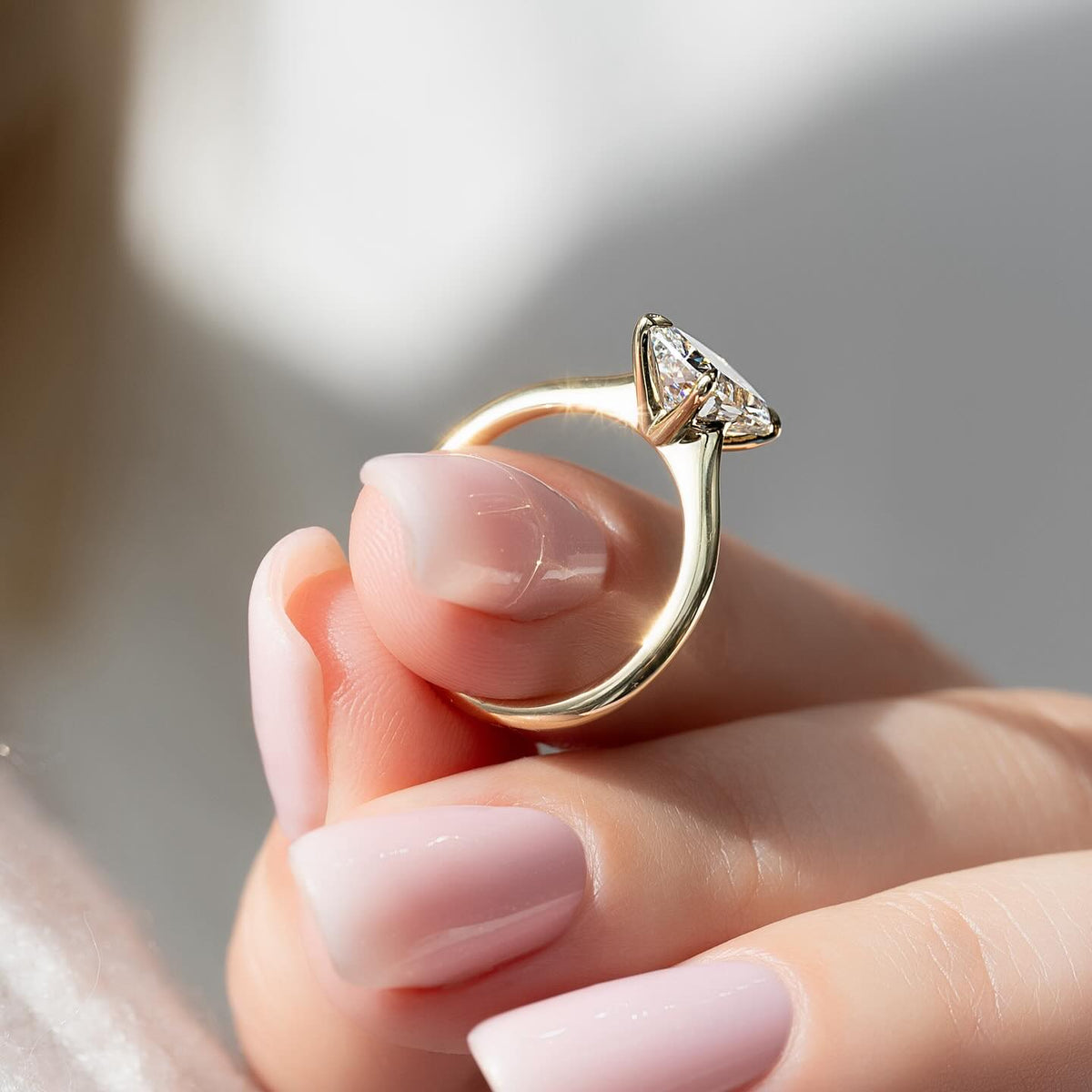 1.0 -3.0 CT Elongated Cushion Lab Grown Diamond Solitaire Engagement Ring